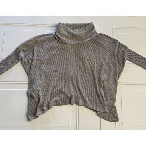 Free People FP Beach World Traveler Cowl Neck Split Open Back Sweater Gray Small - Picture 1 of 8